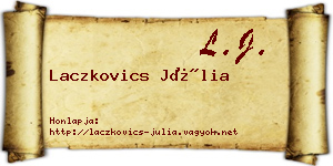 Laczkovics Júlia névjegykártya