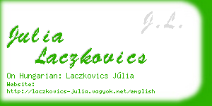 julia laczkovics business card